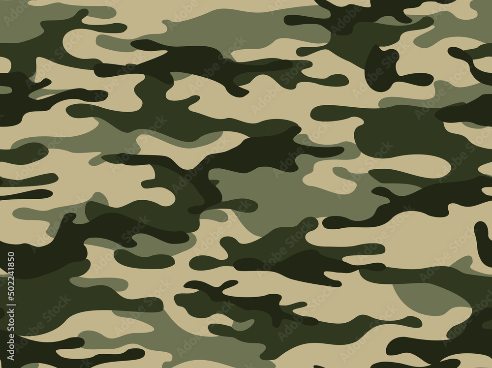 Fototapeta premium Seamless camouflage pattern. Army background. Military texture. Print. Vector illustration