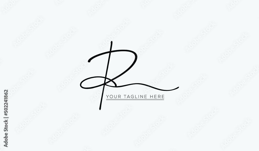 Letter R Logo Manual Elegant Minimalist Signature Logodesign Stock ...