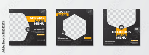 Special cake menu sale template for social media post