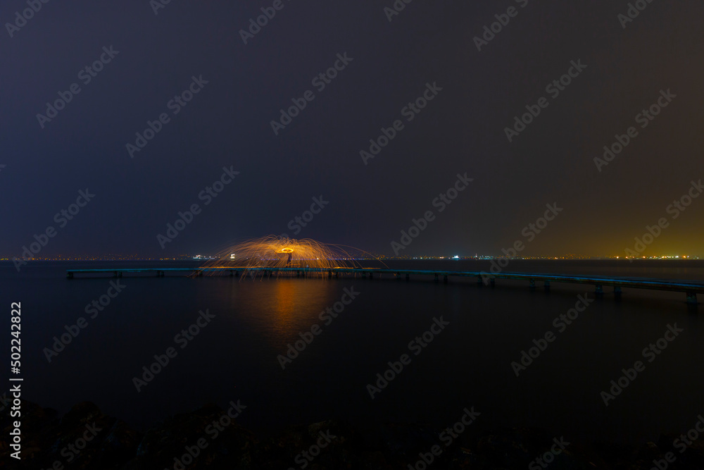 the-boomerang-shaped-pier-was-photographed-using-the-long-exposure