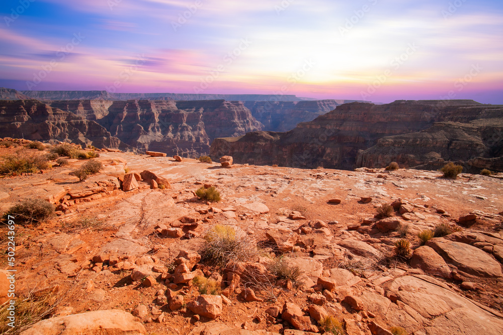 Sunset view of the Grand Canyon in Arizona, United States
