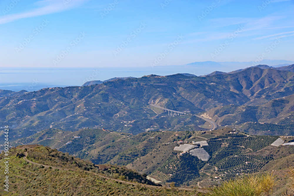 Coastal mountains of Andalucia and Autovia Mediterraneo, Spain
