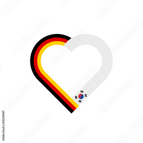 heart outline icon of germany and south korea flags. vector illustration isolated on white background	

