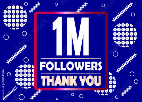 Thank you 1000000 followers celebration blue and white modern design