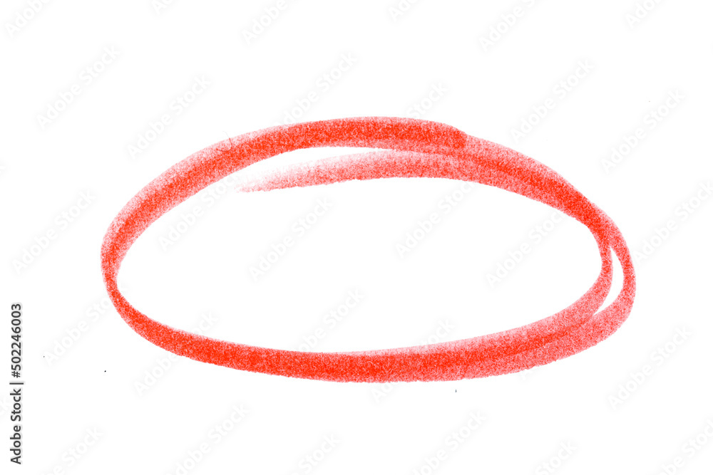red highlighter circle on white background - Image red highlighter circle on white background - Image