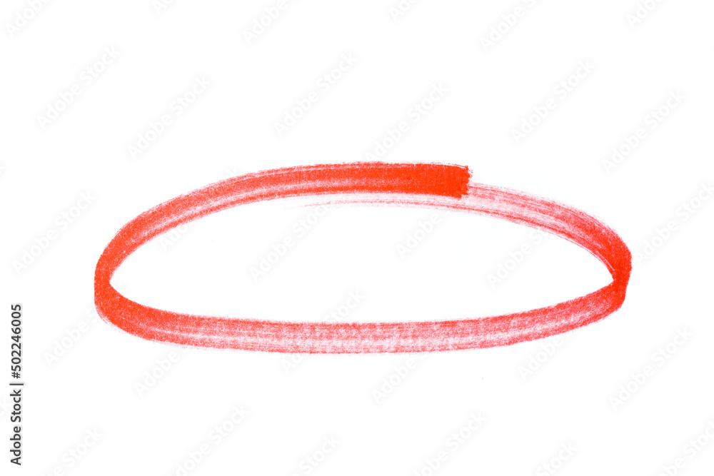 red highlighter circle on white background - Image red highlighter circle on white background - Image