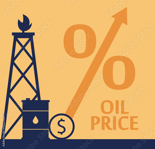 The oil price is rising concept. Barrels of crude oil or petroleum