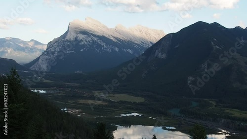 Bow Valley with Mount Rundle in the background photo