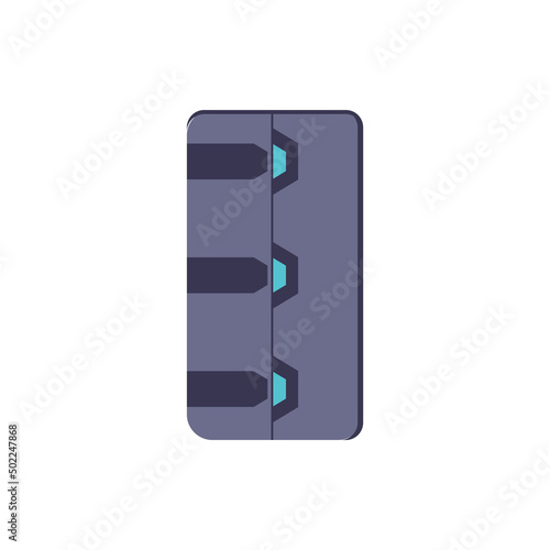 Futuristic spaceship door, flat vector illustration isolated on white background.