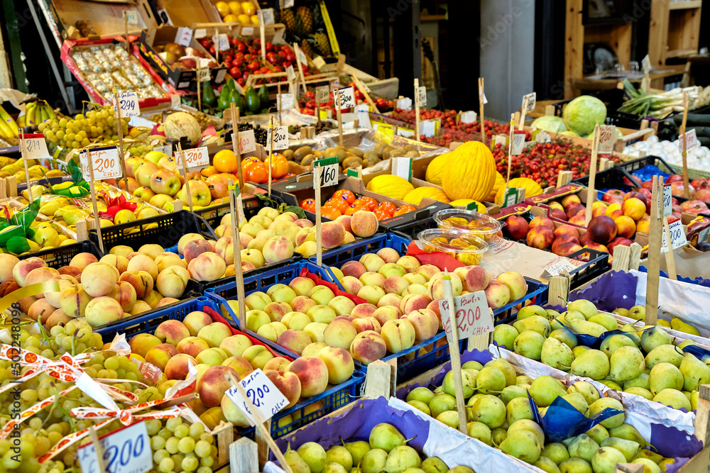 Street shop of fruit and vegetables