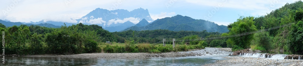 Tegudon Tourism Village is an accommodation, park, campsite in Kota Belud, Sabah, Malaysia. Hanging suspension bridge in the park with overlooking the mount Kinabalu.