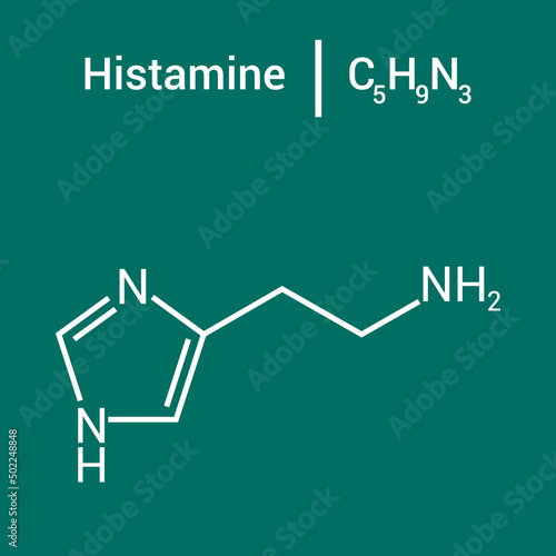 chemical structure of Histamine (C5H9N3)