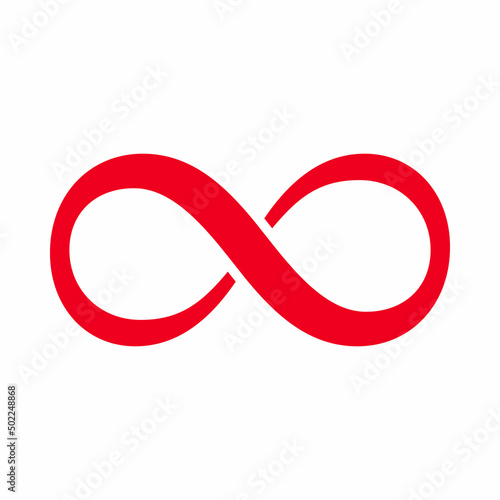 red infinity symbol (∞) in mathematics