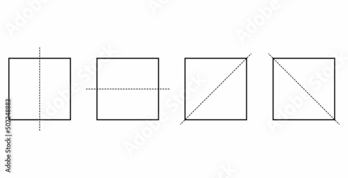 four lines of symmetry of square
