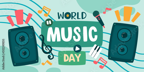 World Music Day Concept Poster, Vector, Illustration