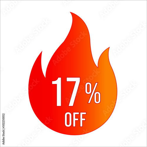 17 percent off discount vector hot fire