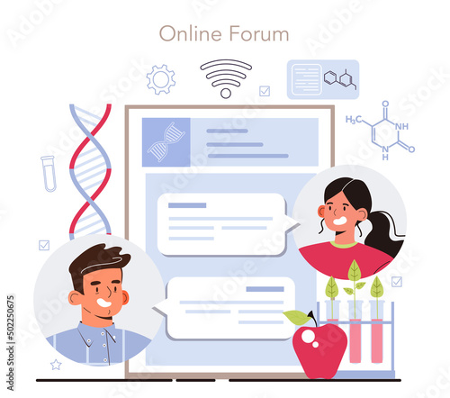 Bioengineering online service or platform. Biotechnology for food