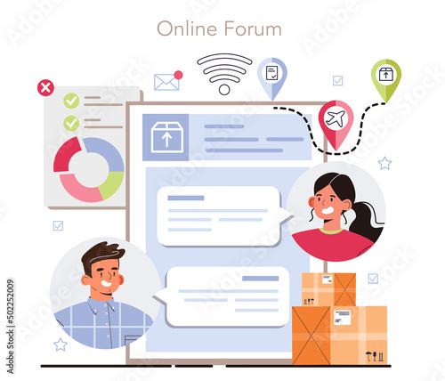 Smart logistics technologies online service or platform. Idea of modern