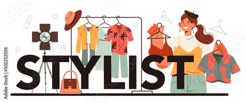 Stylist typographic header. Modern, creative job, professional fashion