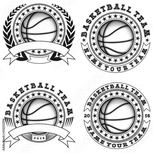 Vector illustration basketball logo set