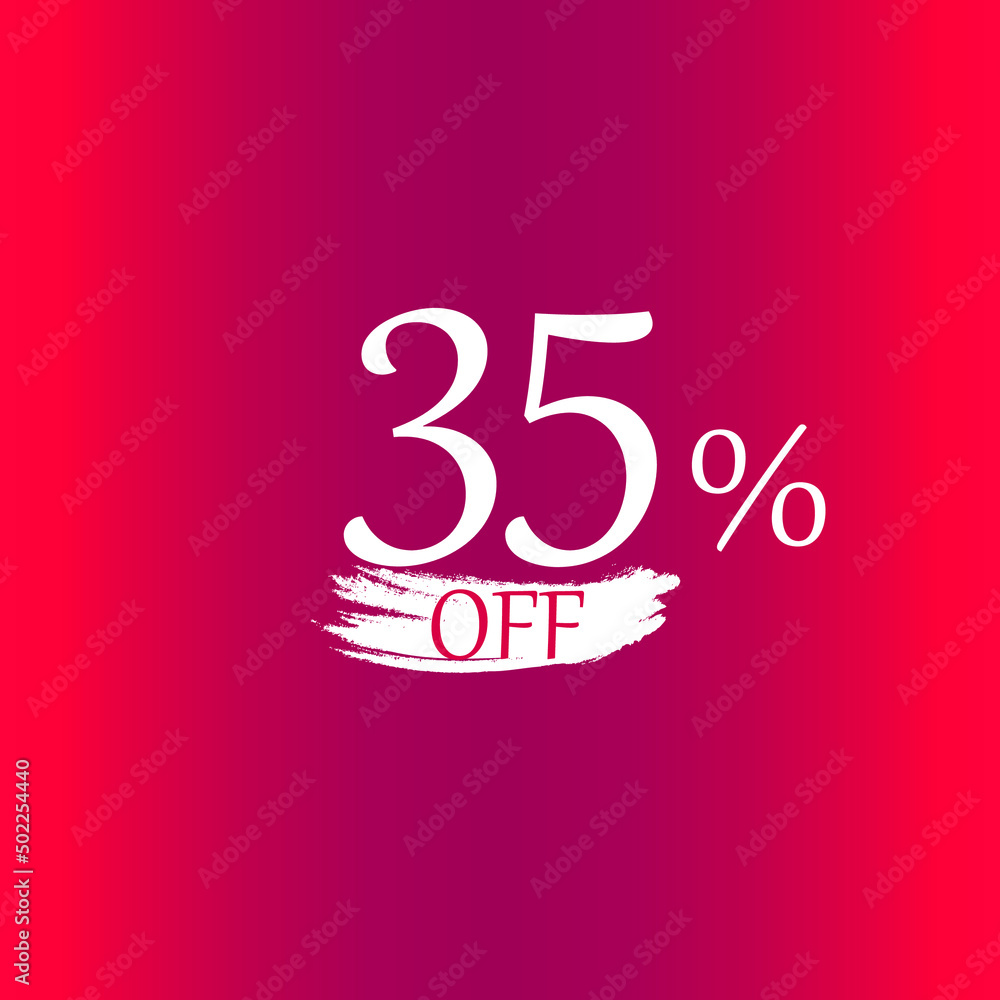 35 percent discount with paint brush red backgound