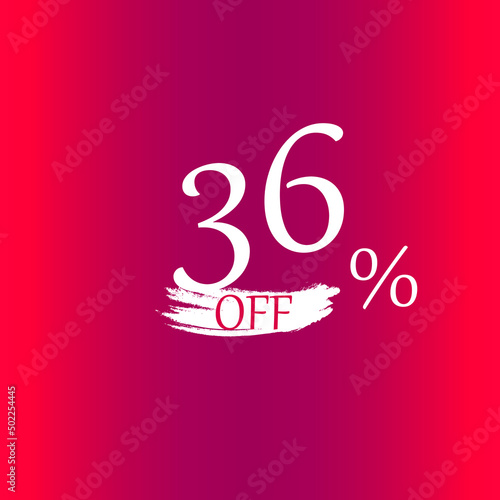 36 percent discount with paint brush red backgound