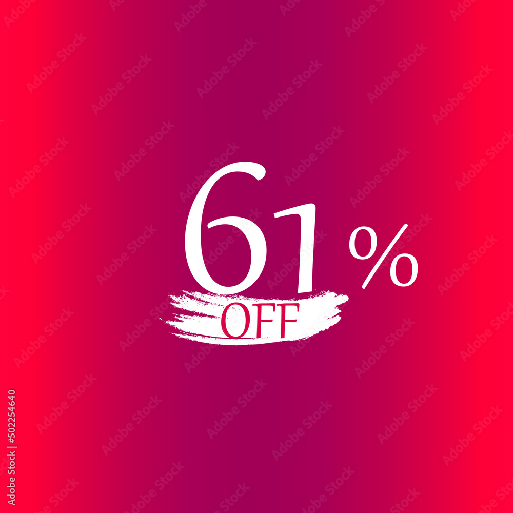 61 percent discount with paint brush red backgound 61 percent discount with paint brush red backgound