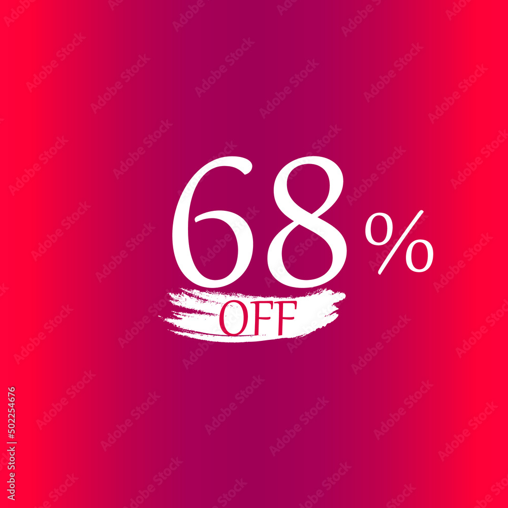 68 percent discount with paint brush red backgound 68 percent discount with paint brush red backgound