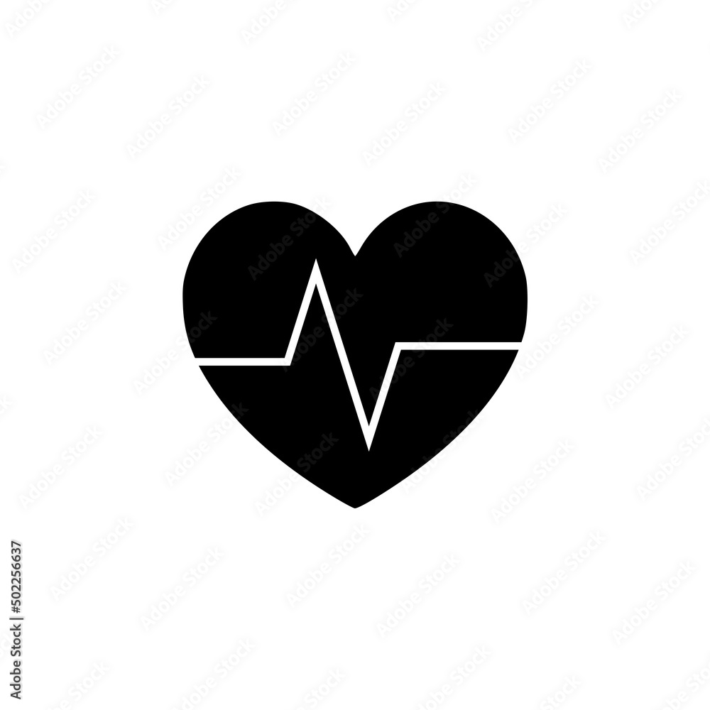 Simple Heartbeat icon on white background. Simple Heartbeat icon on white background.