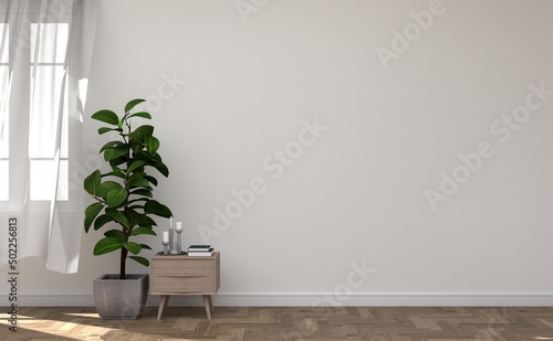 Fototapeta Naklejka Na Ścianę i Meble -  Mock up interior with furniture in modern contemporary style, use for display your product as interior scene. 3d illustration.