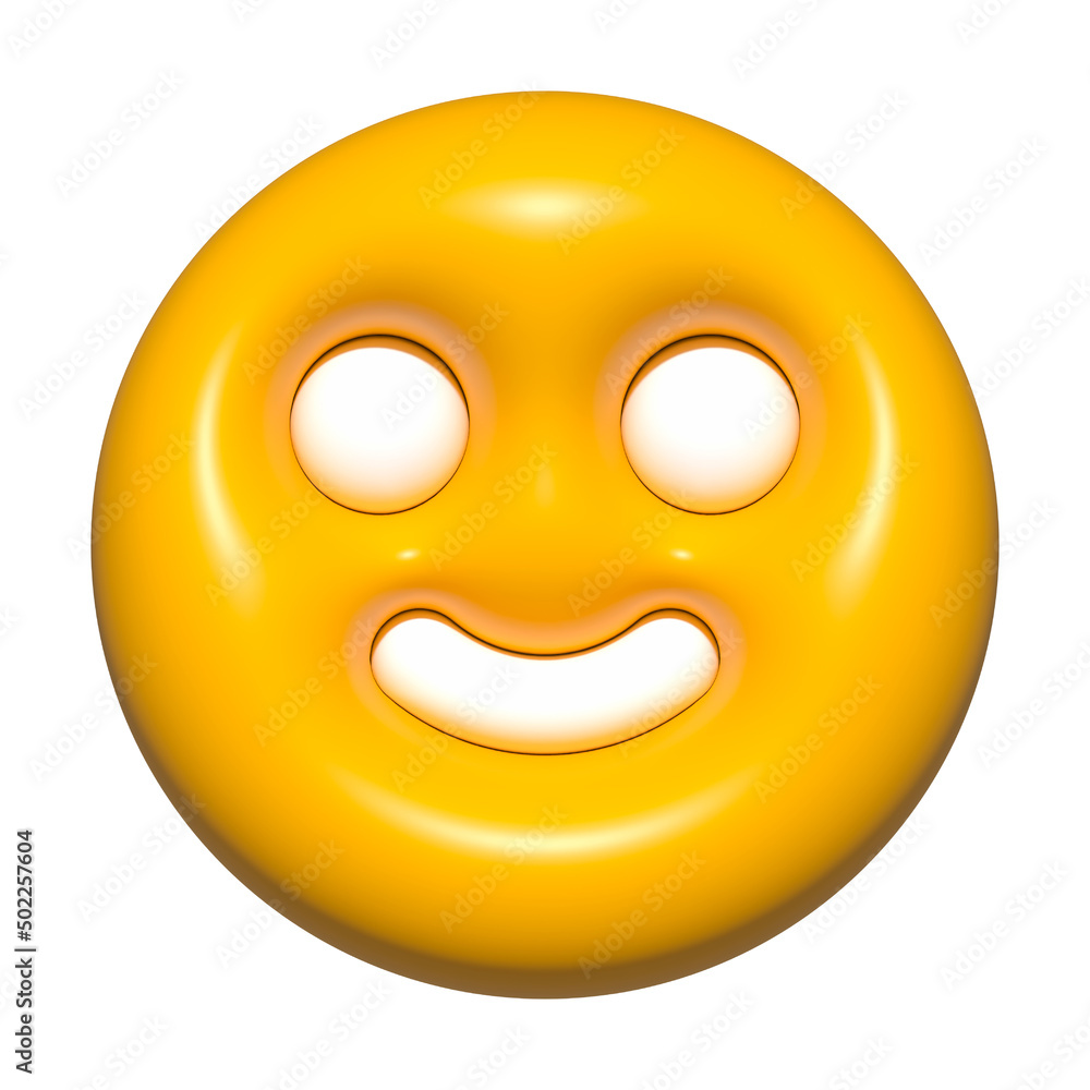 Fototapeta premium emoji face 3d icon yellow, emoji circle face