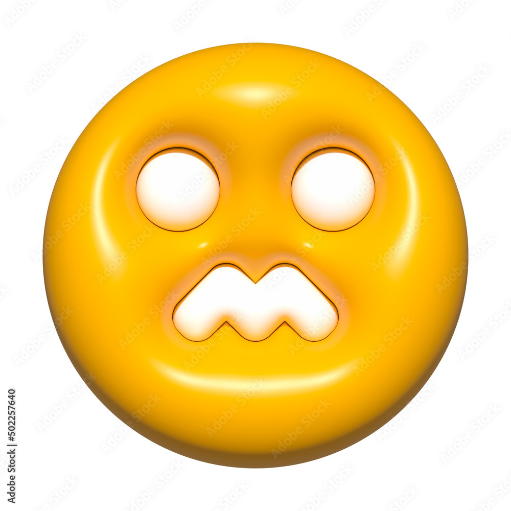 emoji face 3d icon yellow, emoji circle face