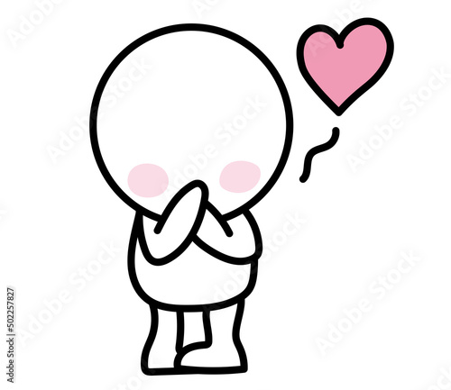 It is an illustration of a two-headed white person in love.