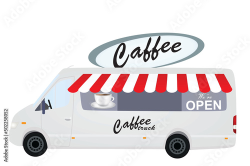 Coffee to go truck. vector illustration