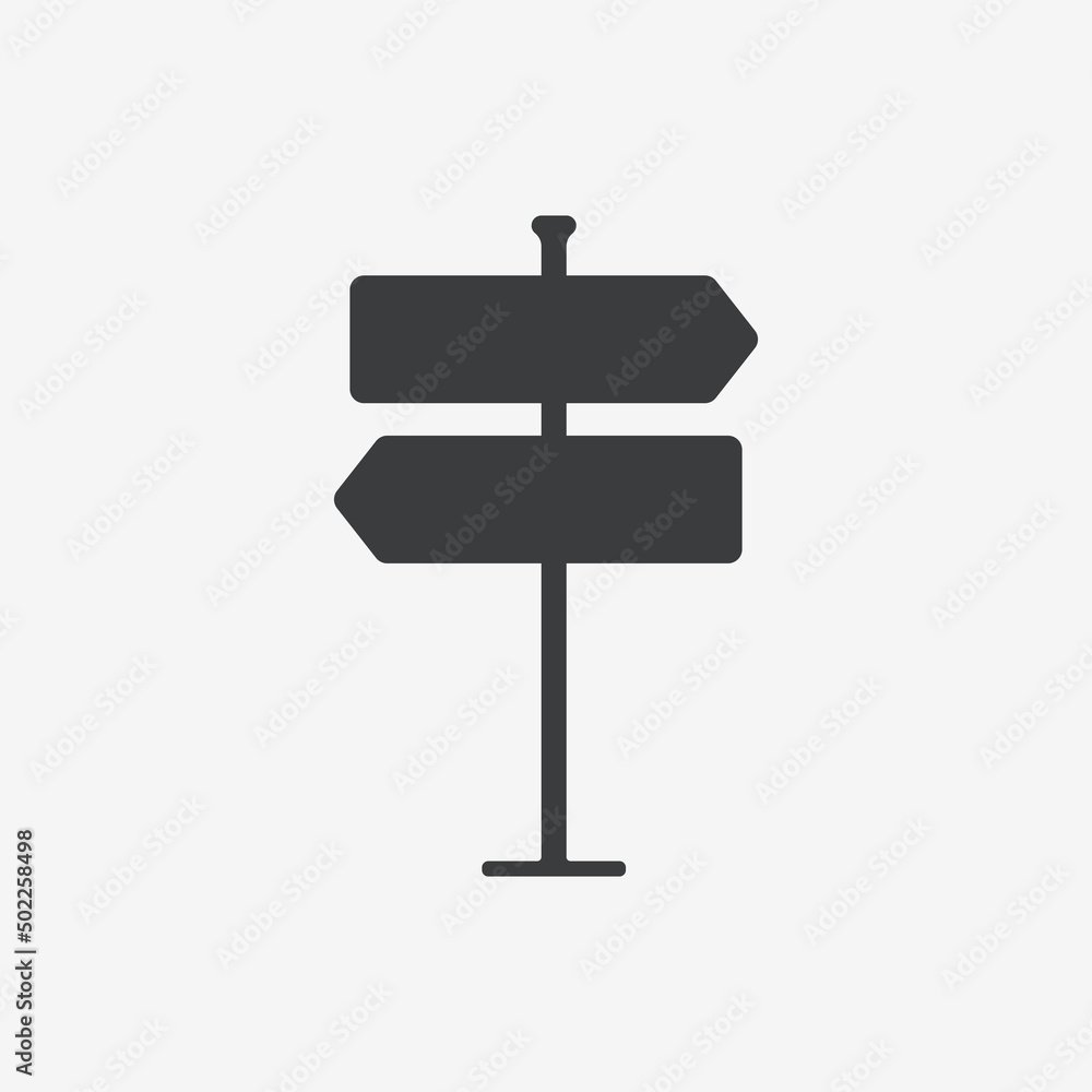 Signpost Direction Concept Flat Vector Icon Signpost Direction Concept Flat Vector Icon