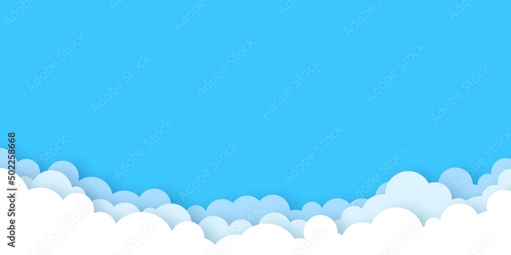青空と雲のペーパークラフトイメージ