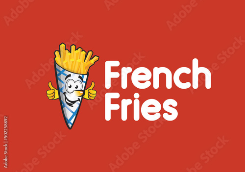French fries funny vector character