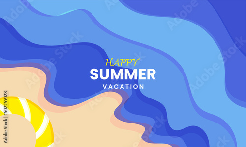 summer beach scenery illustration. vector background design