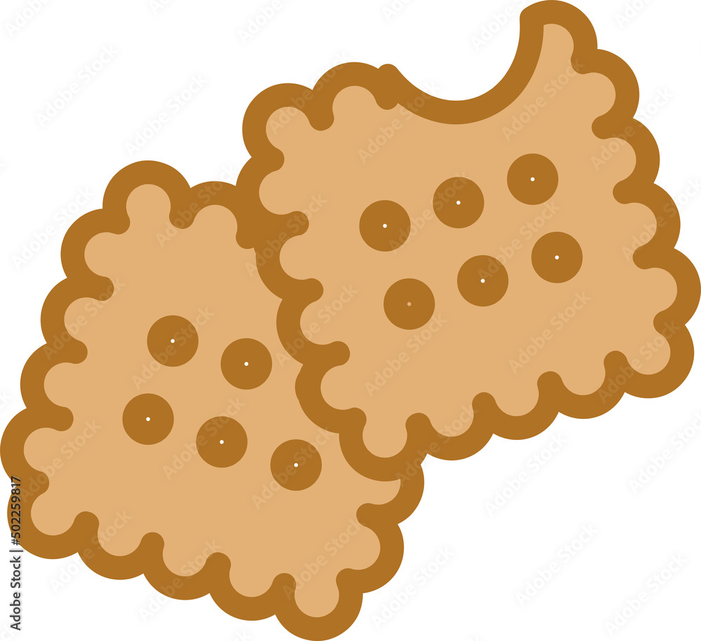 Cartoon Biscuits. Biscuit cookie top view. Icon isolated on white background. Illustration, Vector, EPS10 Cartoon Biscuits. Biscuit cookie top view. Icon isolated on white background. Illustration, Vector, EPS10