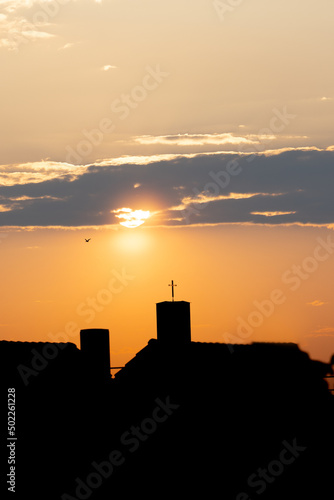 Wallpaper Mural Church Sunset Torontodigital.ca