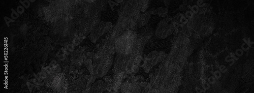 Scary dark walls  Long black concrete cement texture for background