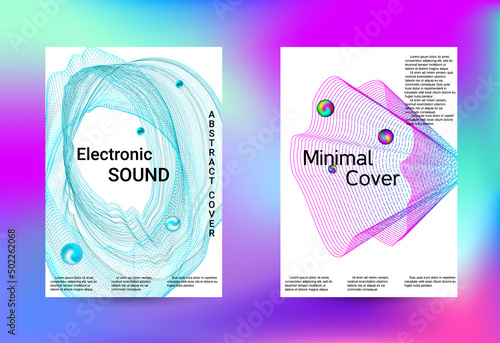 Minimum coverage of a vector. Cover design. Set of modern abstract musical backgrounds. Sound flyer for creating a fashionable cover, banner, poster, booklet...