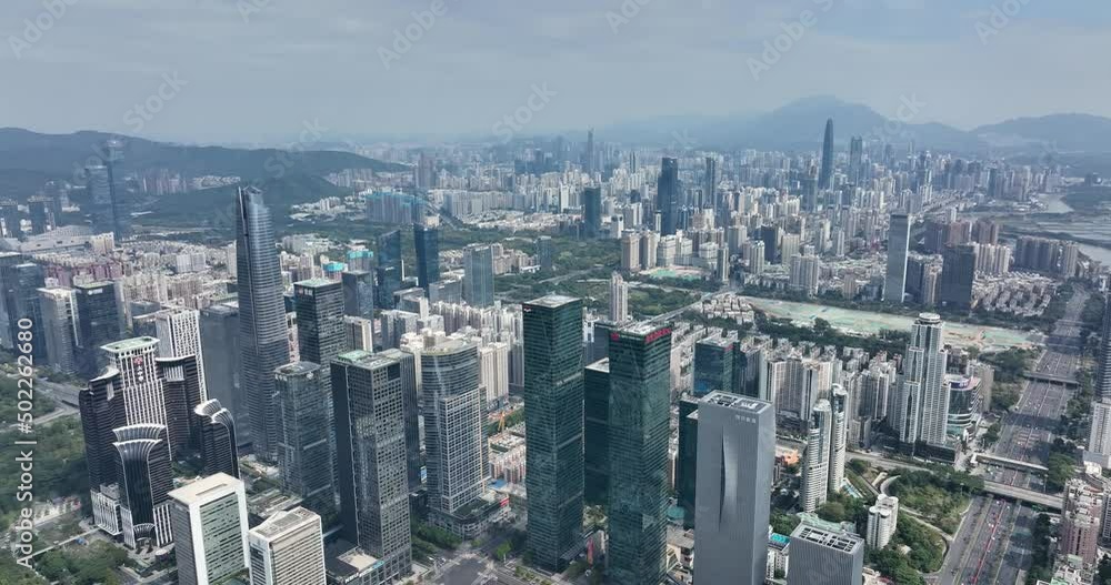 Top view of Shenzhen city, Futian District Top view of Shenzhen city, Futian District