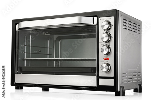 Electric oven over white background