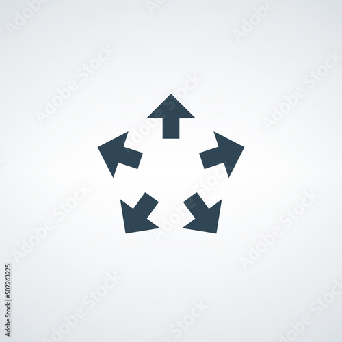Spreading outward arrows ic...