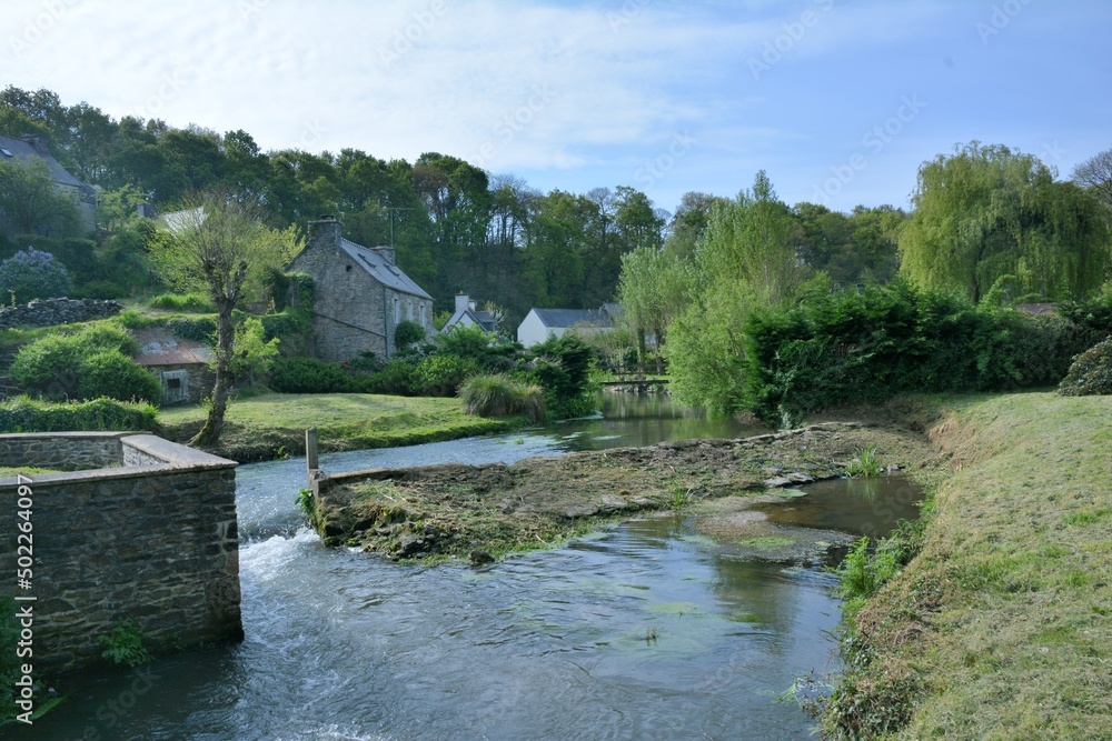 Beautiful landscape along the Guindy river in Brittany France