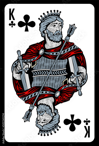 King of Clubs playing card - Greece original design.