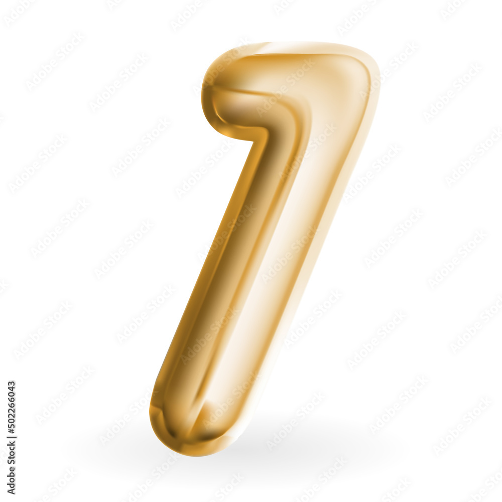Golden Volumetric 3D Text Balloons Lettering 1 Isolated on White. Vector Illustration. EPS10 Golden Volumetric 3D Text Balloons Lettering 1 Isolated on White. Vector Illustration. EPS10