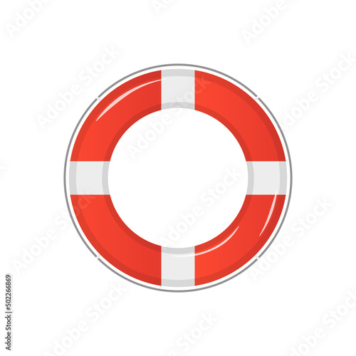 Life saving tube rings, preserver, lifebuoy flat design icon vector illustration