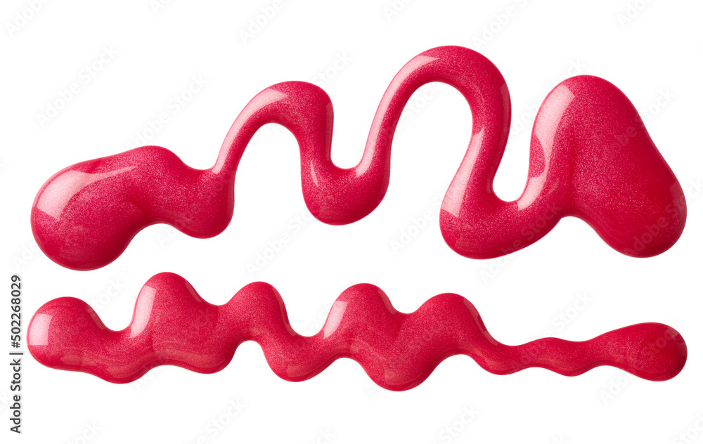 Red nail polish spill isolated on white background Red nail polish spill isolated on white background